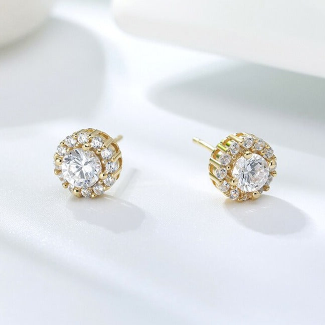 Euryphaessa | 14k Gold Diamond Stud Earrings