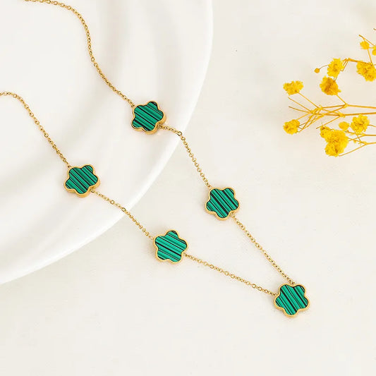 Fortuna | Emerald Green Clover Necklace