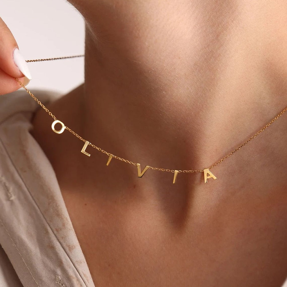 Aurora | 14k Gold Letter Necklace