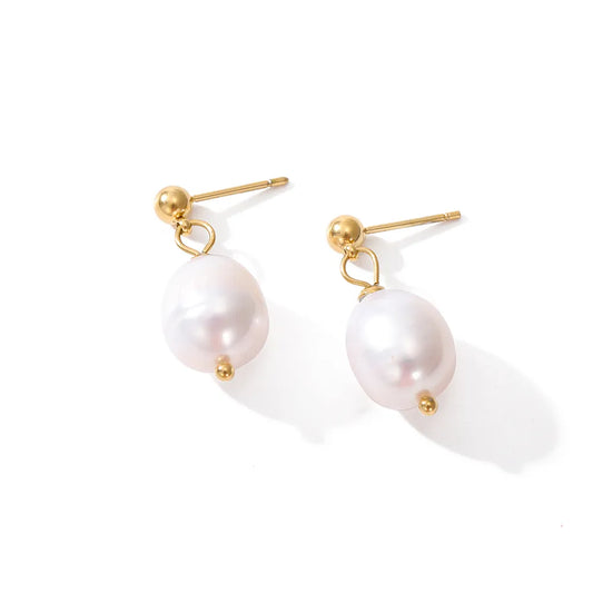 Akoya - Gai | 14k Gold Baroque Pearl Dangle Earrings