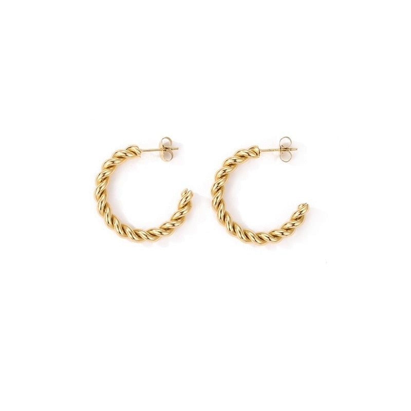 Chrysus  | 14k Gold Vine Hoop Earrings