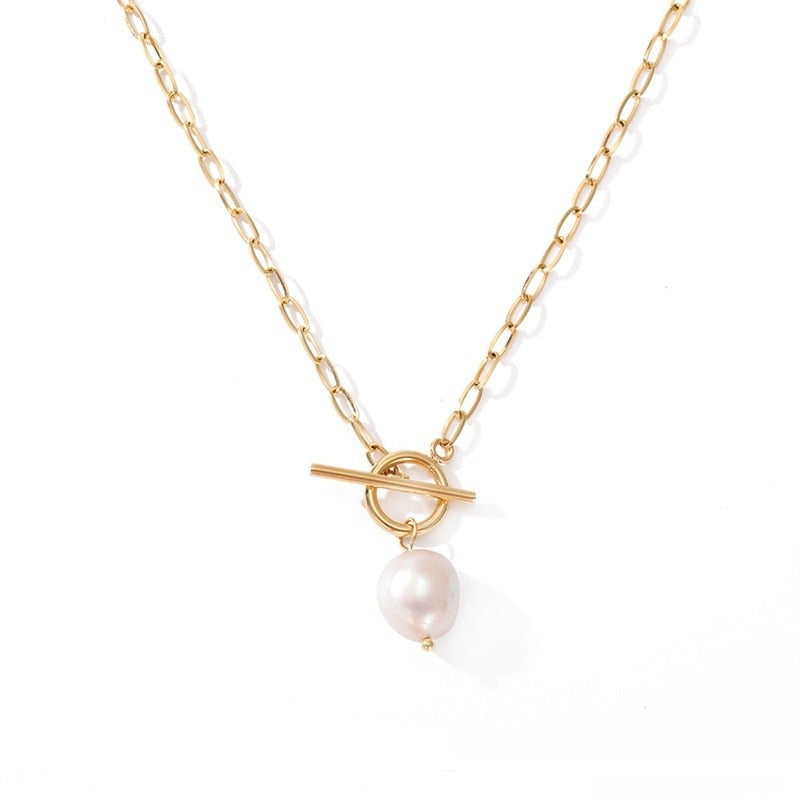 Akoya - Gai | 14k Gold + Baroque Pearl Pendant Necklace