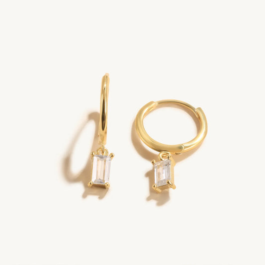 Euryphaessa | 14k Gold Baguette Hoop Earrings
