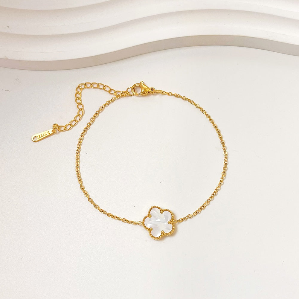 Aurora | 14k Gold Flower Charm Bracelets