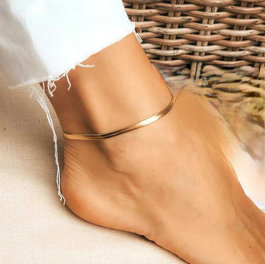 Theia | 14k Gold Snake Chain Anklet