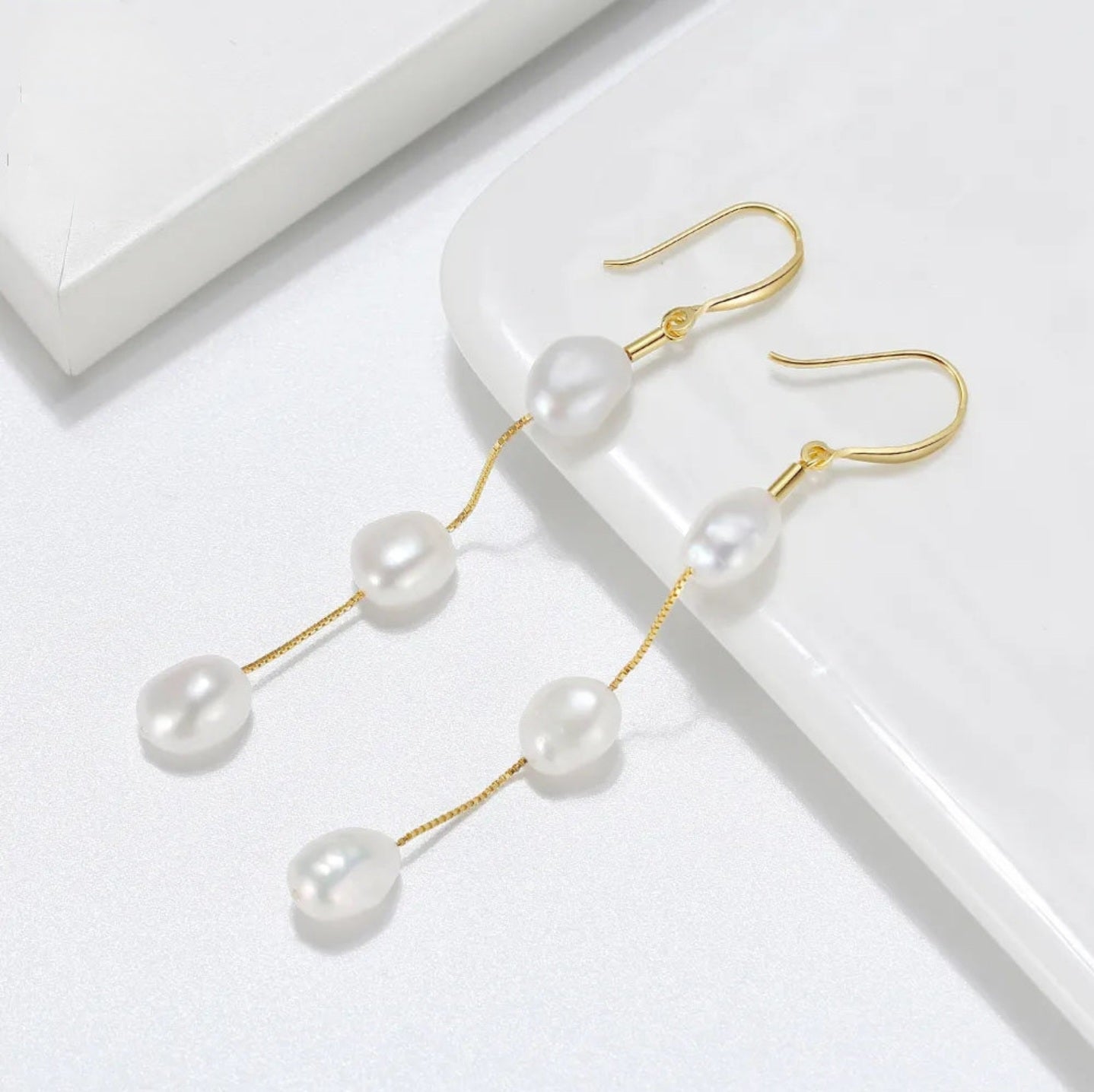 Akoya - Gai | 14k Gold Pearl Drop Earrings