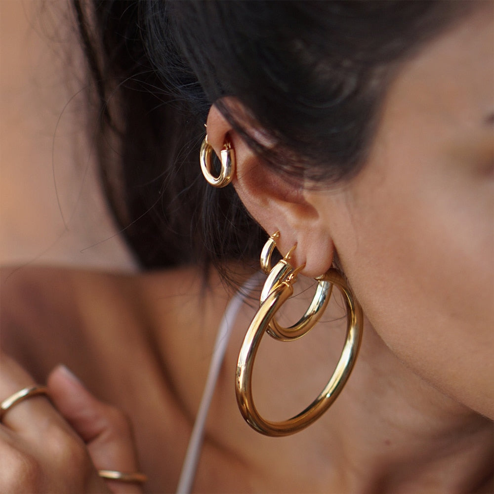 Aurora | 14k Gold Classic Hoop Earrings