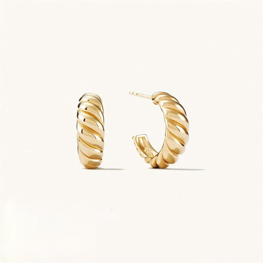 Theia | 14k Gold Croissant Hoop Earrings