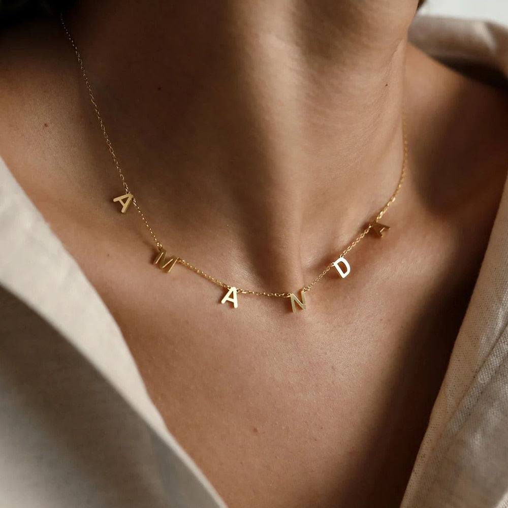 Aurora | 14k Gold Letter Necklace